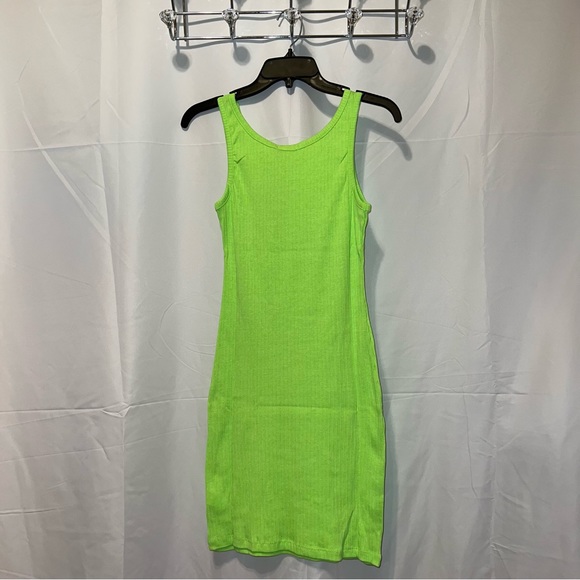 Abigail Ribbed Mini Dress - Lime - Picture 6 of 8